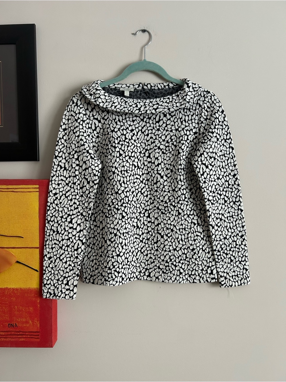 2/$30 Talbots Black and White Cowl Neck Sweater